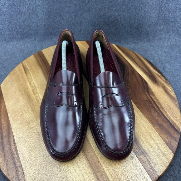 GH Bass Men's Burgundy Size 12 D Weejuns Leather Penny Loafers - Picture 4 of 14